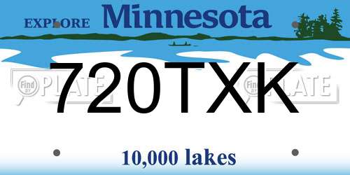 720TXK Minnesota License Plate