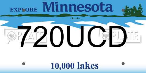 720UCD Minnesota License Plate