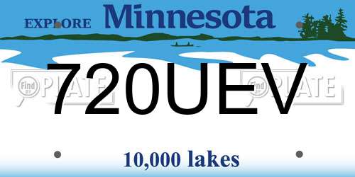 720UEV Minnesota License Plate
