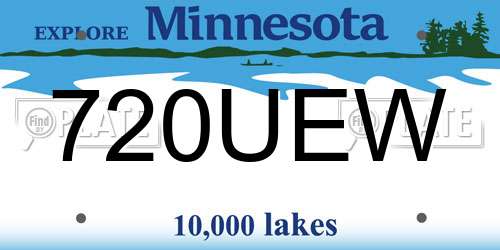 720UEW Minnesota License Plate