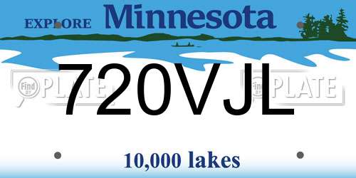 720VJL Minnesota License Plate
