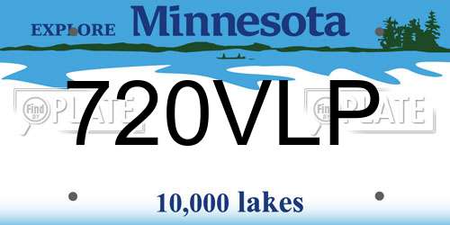 720VLP Minnesota License Plate
