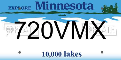 720VMX Minnesota License Plate