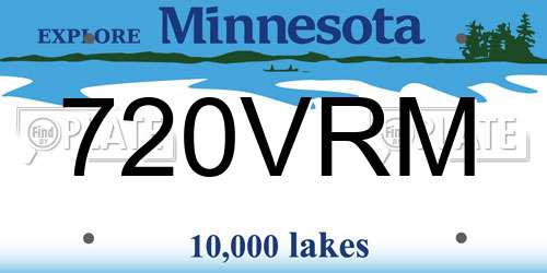 720VRM Minnesota License Plate