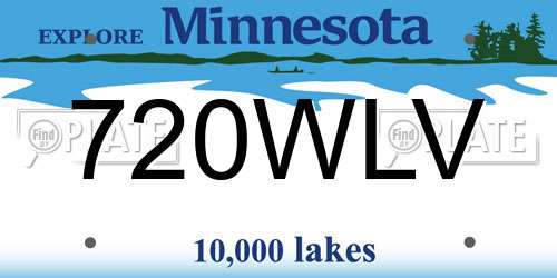 720WLV Minnesota License Plate
