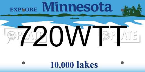 720WTT Minnesota License Plate