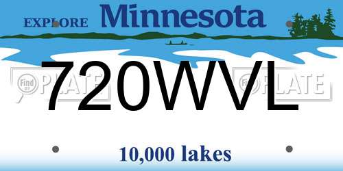 720WVL Minnesota License Plate