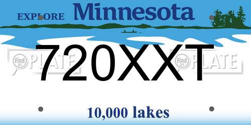 720XXT Minnesota License Plate