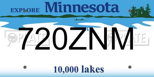 720ZNM Minnesota License Plate