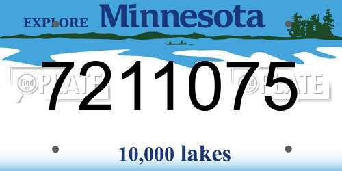 7211075 Minnesota License Plate