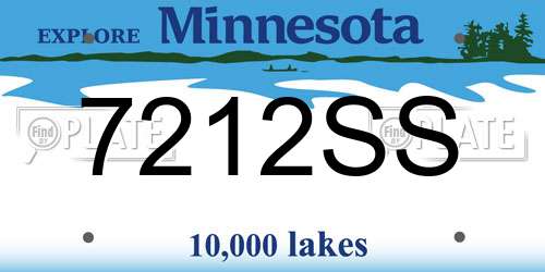 7212SS Minnesota License Plate