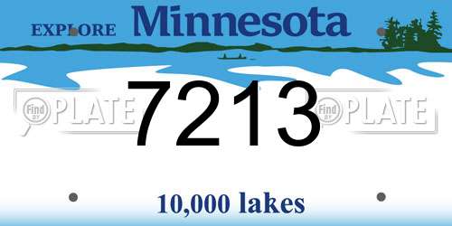 7213 Minnesota License Plate
