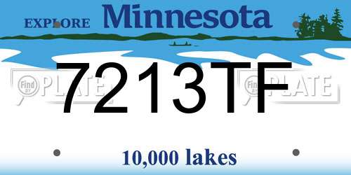 7213TF Minnesota License Plate