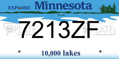 7213ZF Minnesota License Plate