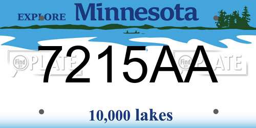 7215AA Minnesota License Plate
