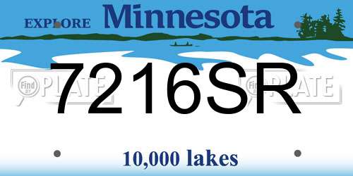 7216SR Minnesota License Plate