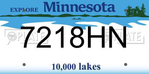 7218HN Minnesota License Plate