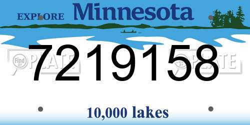 7219158 Minnesota License Plate