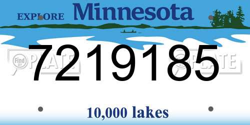 7219185 Minnesota License Plate