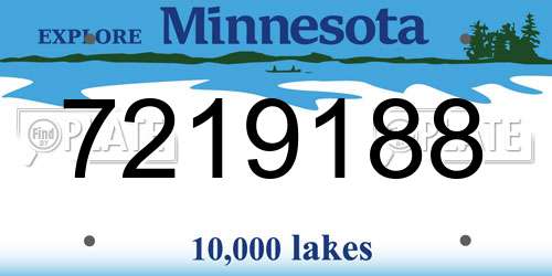 7219188 Minnesota License Plate