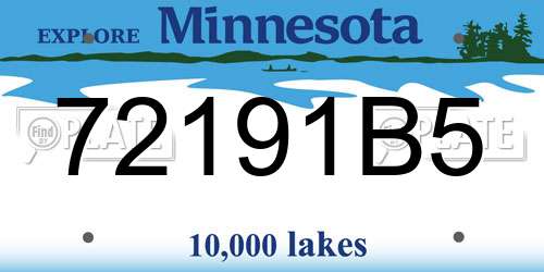 72191B5 Minnesota License Plate
