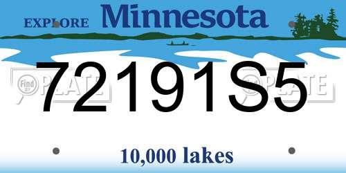 72191S5 Minnesota License Plate