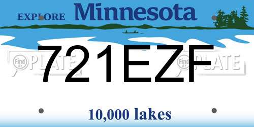 721EZF Minnesota License Plate