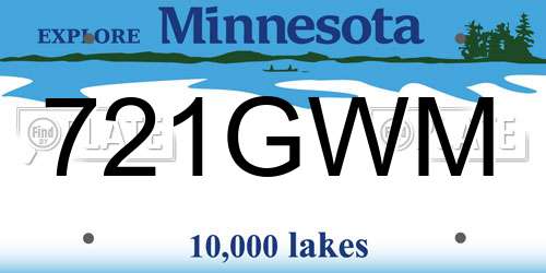 721GWM Minnesota License Plate