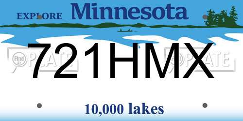 721HMX Minnesota License Plate