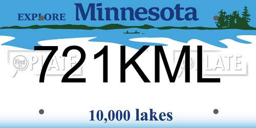 721KML Minnesota License Plate