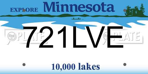 721LVE Minnesota License Plate