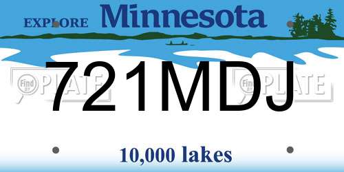 721MDJ Minnesota License Plate