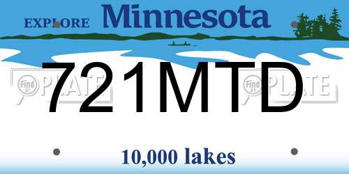 721MTD Minnesota License Plate