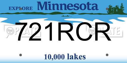 721RCR Minnesota License Plate