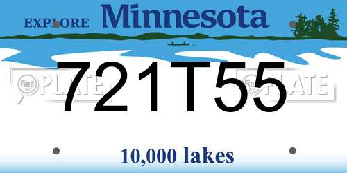 721T55 Minnesota License Plate