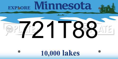 721T88 Minnesota License Plate