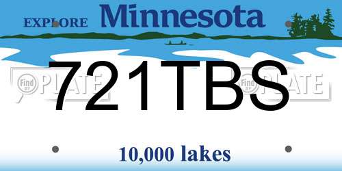 721TBS Minnesota License Plate