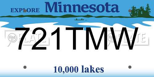 721TMW Minnesota License Plate