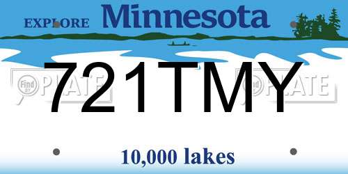 721TMY Minnesota License Plate