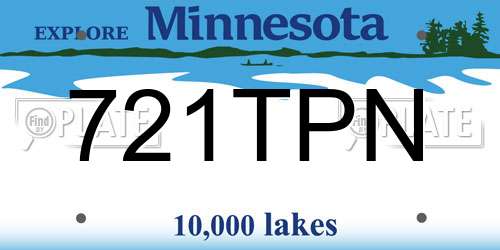721TPN Minnesota License Plate