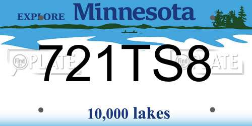 721TS8 Minnesota License Plate