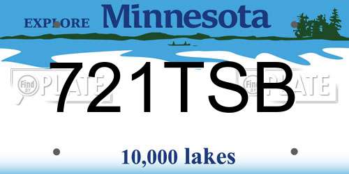 721TSB Minnesota License Plate