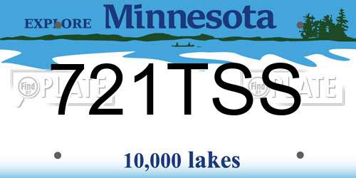 721TSS Minnesota License Plate