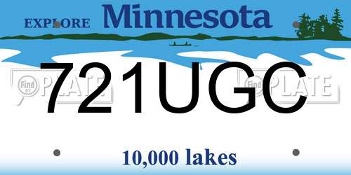 721UGC Minnesota License Plate