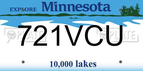 721VCU Minnesota License Plate