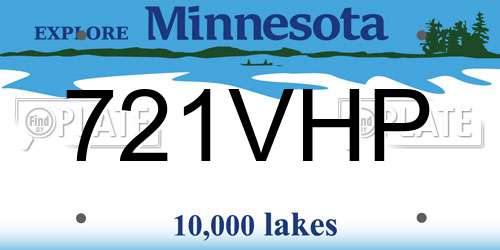 721VHP Minnesota License Plate