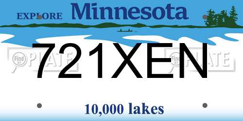721XEN Minnesota License Plate