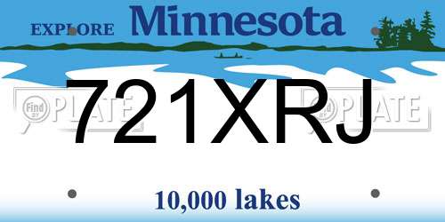 721XRJ Minnesota License Plate