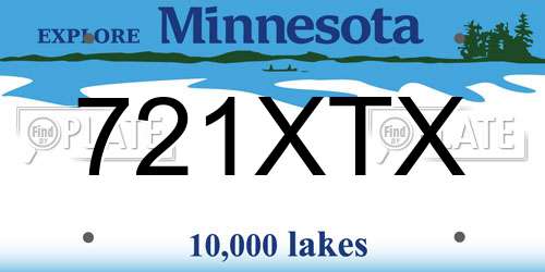 721XTX Minnesota License Plate