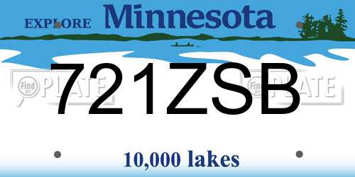 721ZSB Minnesota License Plate